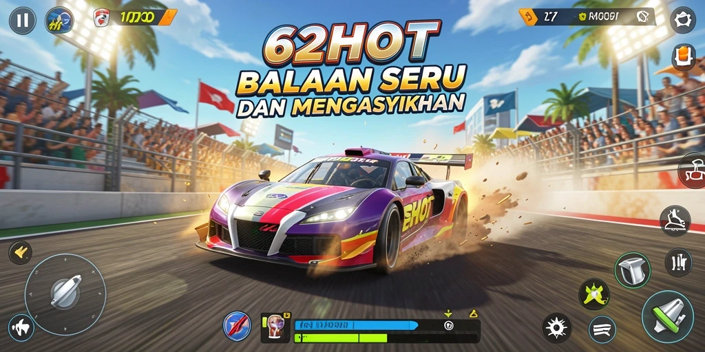Gameplay Racing mendebarkan dengan grafik menakjubkan.