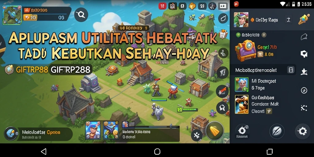 Tampilan utama aplikasi GIFTRP288 yang menampilkan berbagai fitur utility.