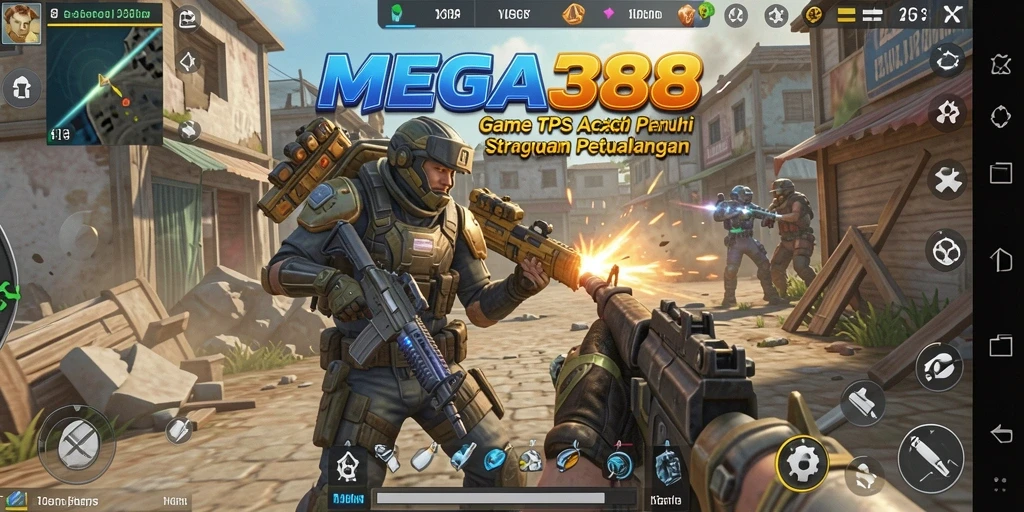 Menampilkan aksi pertempuran seru dalam MEGA388 dengan lingkungan yang realistis.