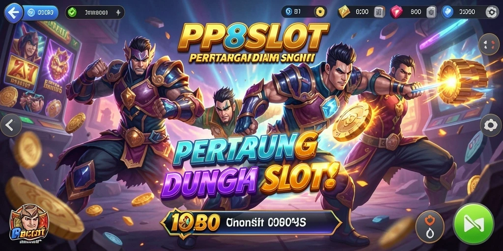 Tangkapan layar PP8SLOT menampilkan aksi pertarungan seru antara karakter.