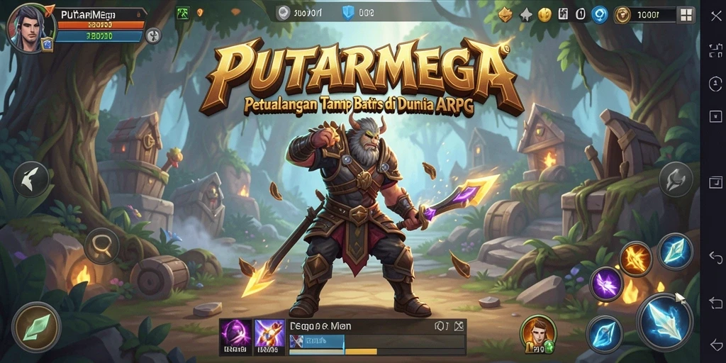 Tangkapan layar PUTARMEGA menampilkan aksi pertempuran yang epik dalam gameplay ARPG.