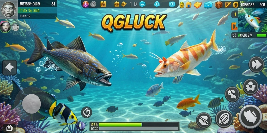 Tampilan gameplay menembak ikan yang seru di QGLUCK.