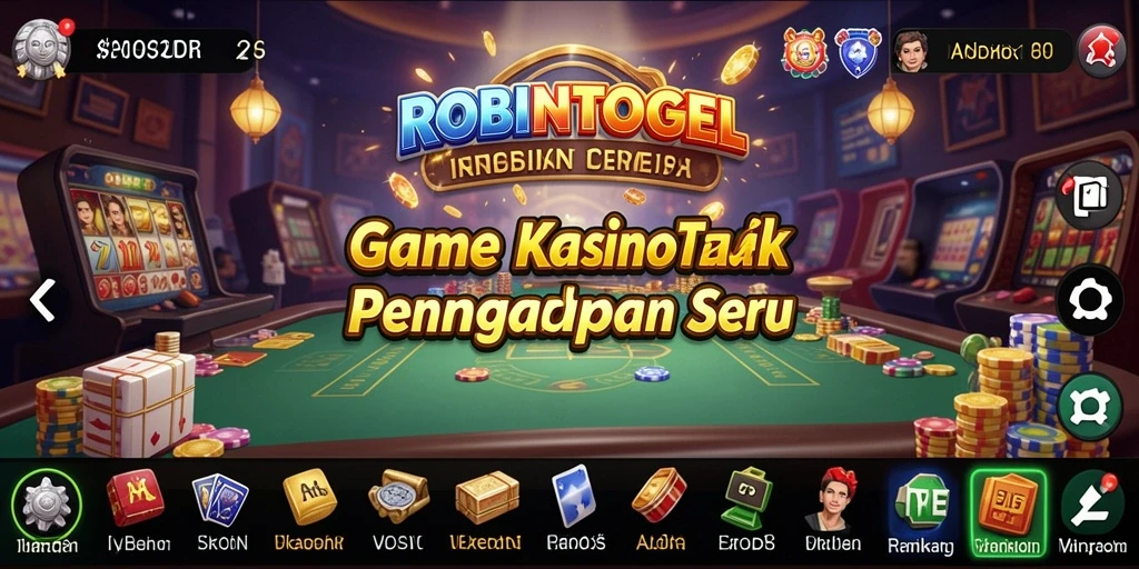 Tampilan gameplay menarik dengan banyak pilihan permainan kasino.