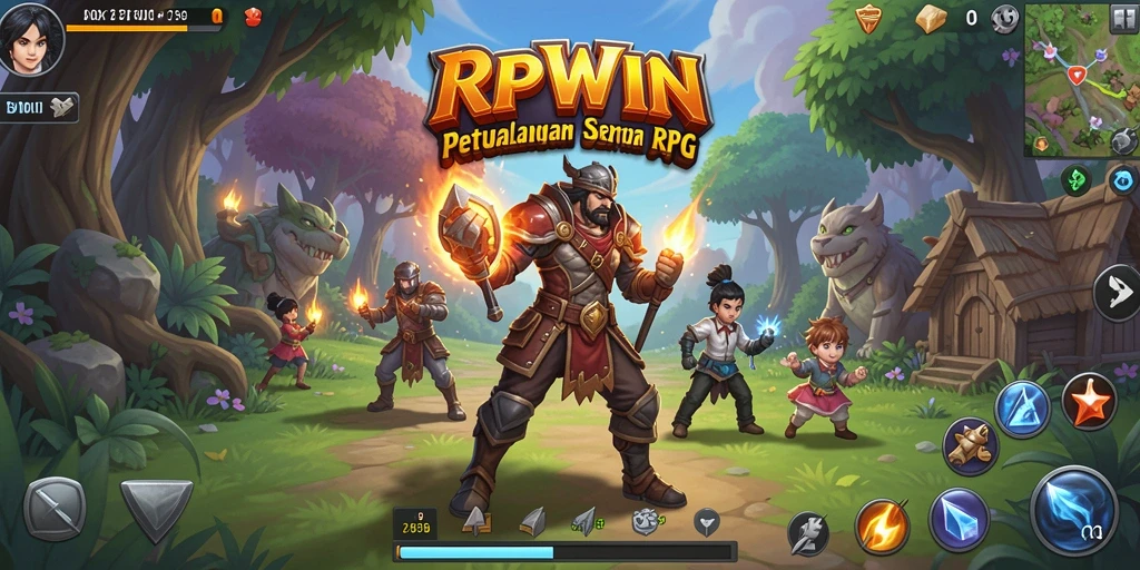 Screenshot gameplay RPWIN menampilkan aksi petualangan RPG yang mendebarkan.