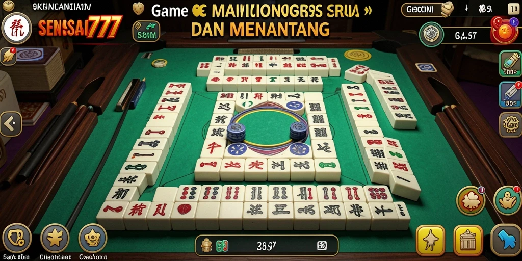 Screenshot gameplay SENSASI777 menunjukkan tantangan Mahjong yang seru.