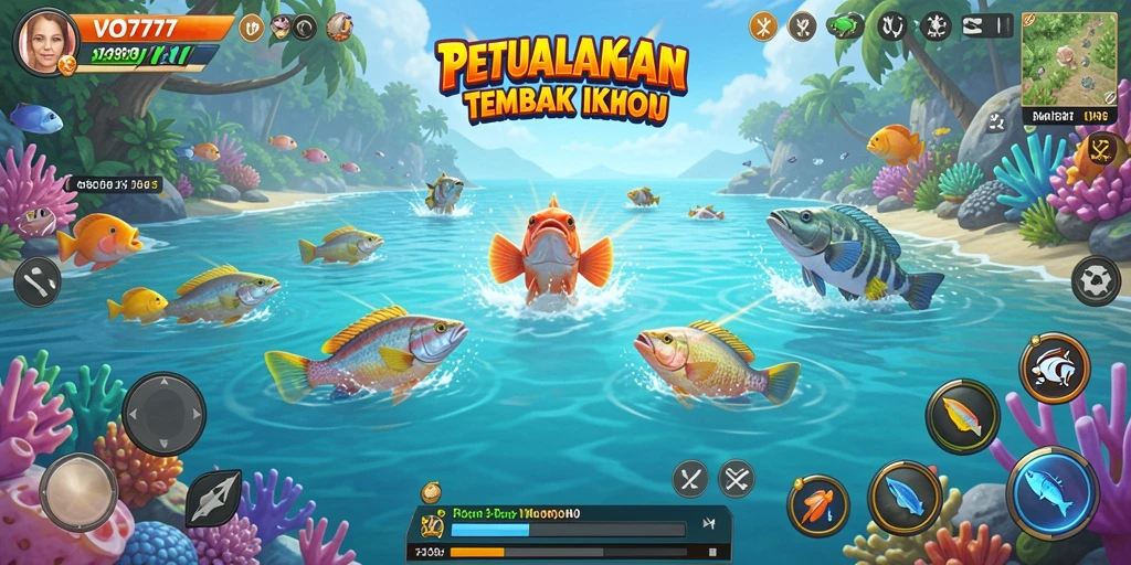 Tangkapan layar VO777 menampilkan gameplay Tembak Ikan yang penuh aksi.